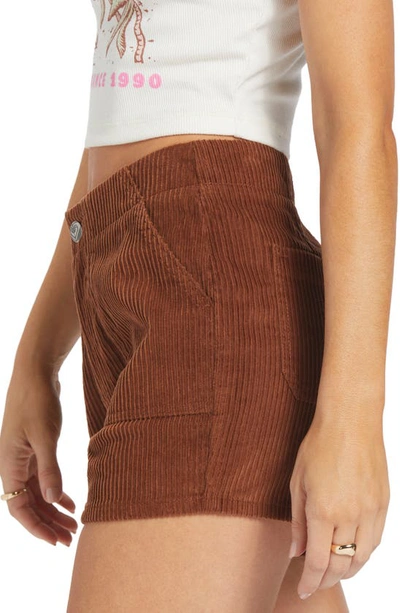 Shop Roxy Sessions Cotton Corduroy Shorts In Sorrel Horse