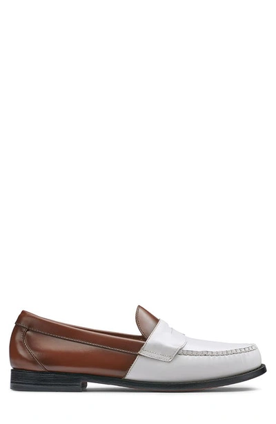 Shop G.h. Bass & Co. Logan Colorblock Penny Loafer In Whiskey/ White