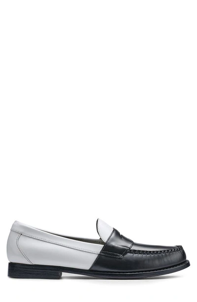 Shop G.h. Bass & Co. Logan Colorblock Penny Loafer In Black/ White