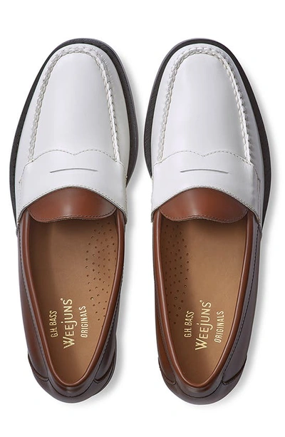Shop G.h. Bass & Co. Logan Colorblock Penny Loafer In Whiskey/ White