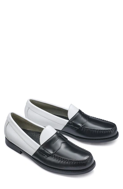 Shop G.h. Bass & Co. Logan Colorblock Penny Loafer In Black/ White