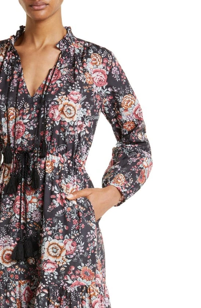 Shop Mille Astrid Floral Long Sleeve Cotton Dress In Bloomsbury