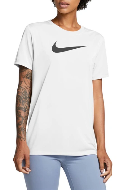 Shop Nike Swoosh Dri-fit T-shirt In White