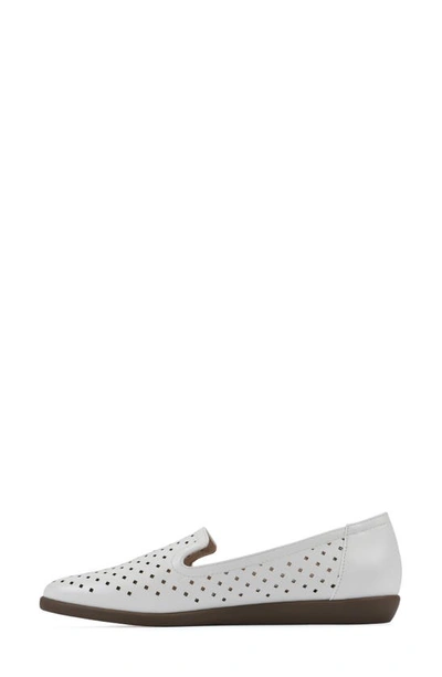 Shop Cliffs By White Mountain Melodic Perforated Loafer In White/ Smooth
