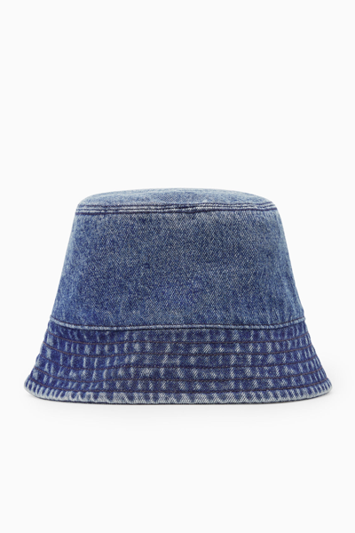 Shop Cos Denim Bucket Hat In Blue