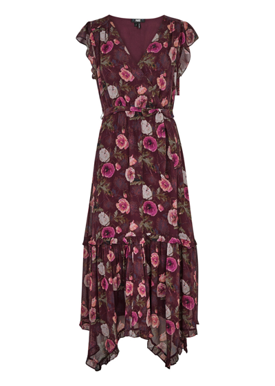 Shop Paige Terrazza Floral-print Silk Midi Dress In Multicoloured