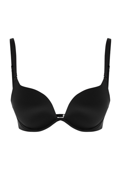 Shop Wolford Sheer Touch Satin Push-up Bra In Black