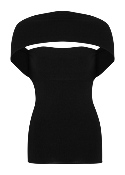 Shop Totême Cut-out Knitted Top In Black