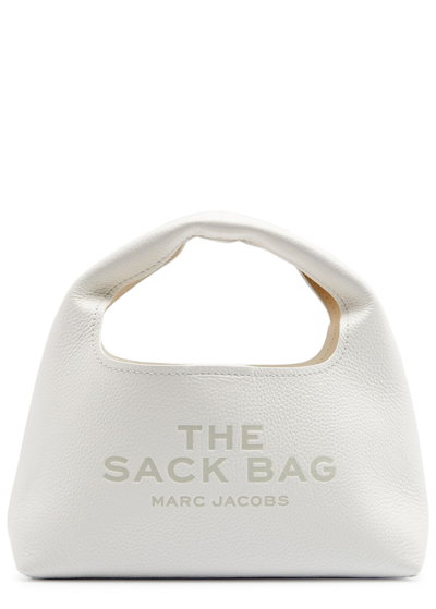 Shop Marc Jacobs The Sack Mini Leather Top Handle Bag In White