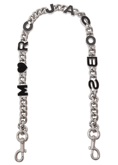 Shop Marc Jacobs The Heart Charm Chain Shoulder Strap In Silver