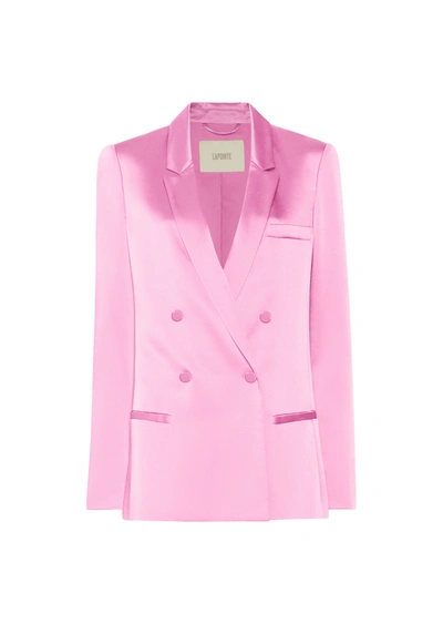 Shop Lapointe Satin Double Breasted Blazer In 14