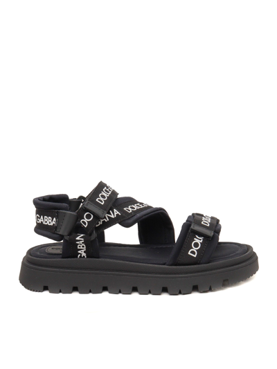 Shop Dolce & Gabbana Junior D&g Sandals With Straps In Black