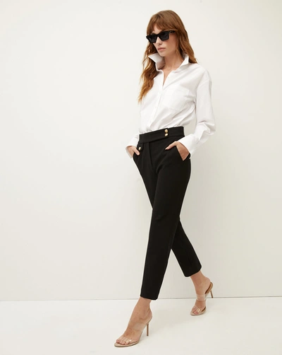 Shop Veronica Beard Renzo Pant In Black With Gold Buttons