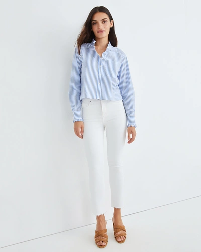 Shop Veronica Beard Carly Kick-flare Jean Raw Hem In White