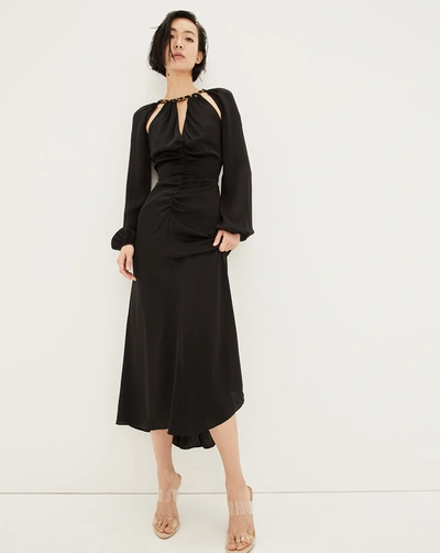Shop Veronica Beard Fayla Chain-detail Dress In Black