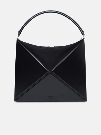 Shop Mlouye 'hobo Flex' Charcoal Bovine Leather Bag In Black
