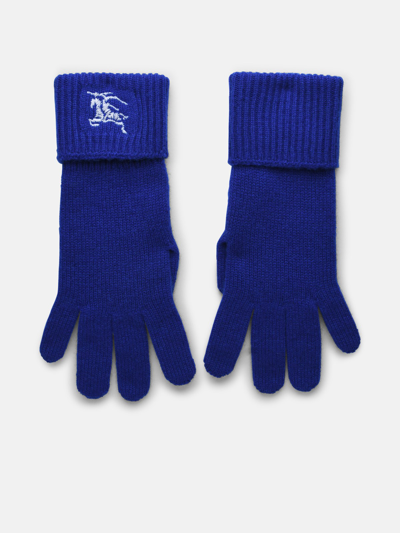 Shop Burberry Blue Cashmere Blend Gloves