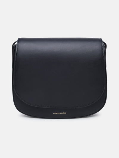 Shop Mansur Gavriel 'classic' Mini Bag In Black Vegetable Tanned Leather
