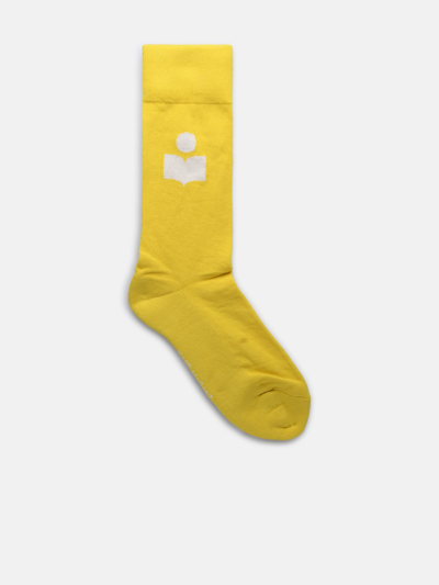 Shop Marant Etoile 'siloki' Yellow Cotton Blend Socks