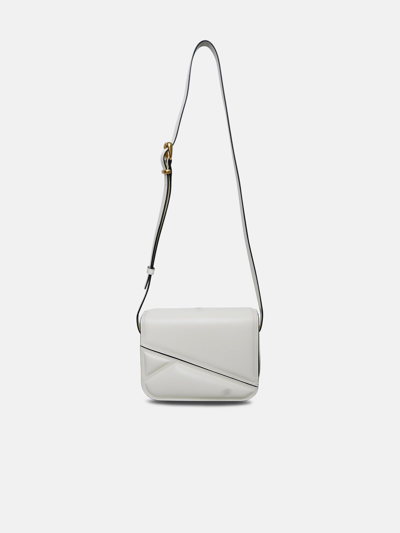 Shop Wandler Medium 'oscar Trunk' Bag In White Calf Leather In Ivory