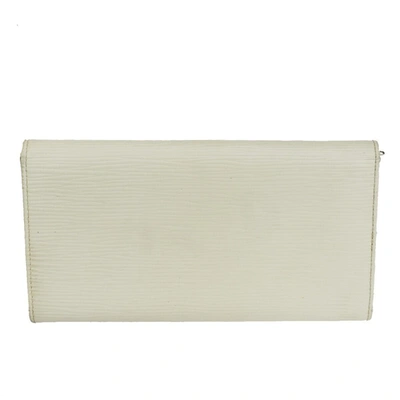 Pre-owned Louis Vuitton White Leather Wallet  ()