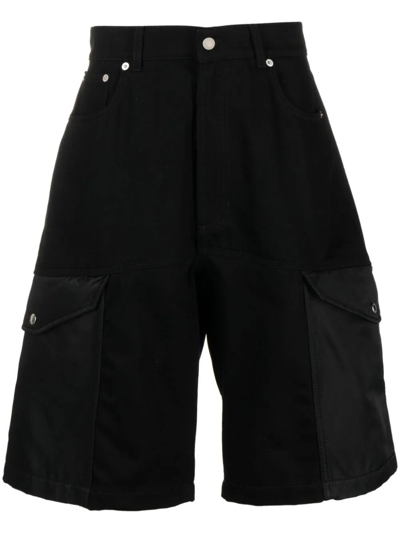 Shop Alexander Mcqueen Hybrid Denim Shorts In Black
