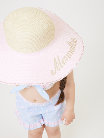 Shop Monnalisa Hat With Chain In Rosa Fairy Tale