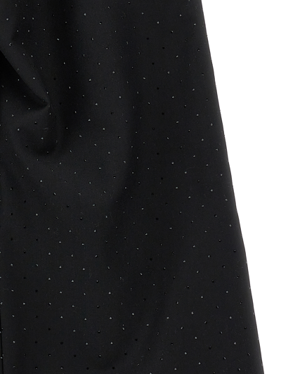 Monnalisa Viscose Trousers With Rhinestones In Black