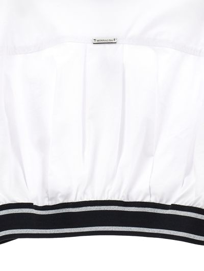 Monnalisa Bomber Jacket-effect Cotton Shirt In White