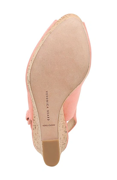 Shop Veronica Beard Dali Peep Toe Platform Wedge Sandal In Peach- Fa