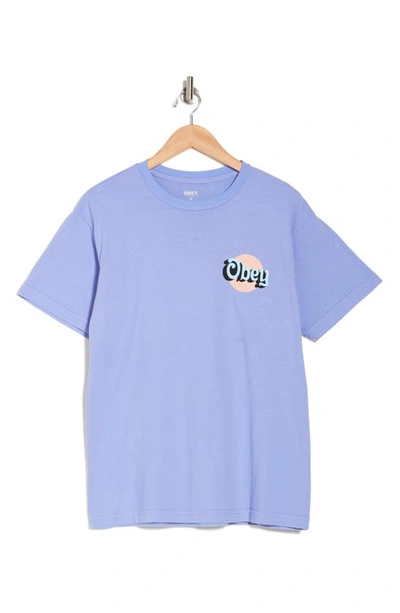 Shop Obey Dot Logo Organic Cotton T-shirt In Digital Violet