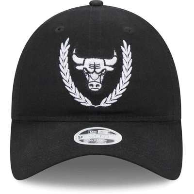 Shop New Era Black Chicago Bulls Leaves 9twenty Adjustable Hat