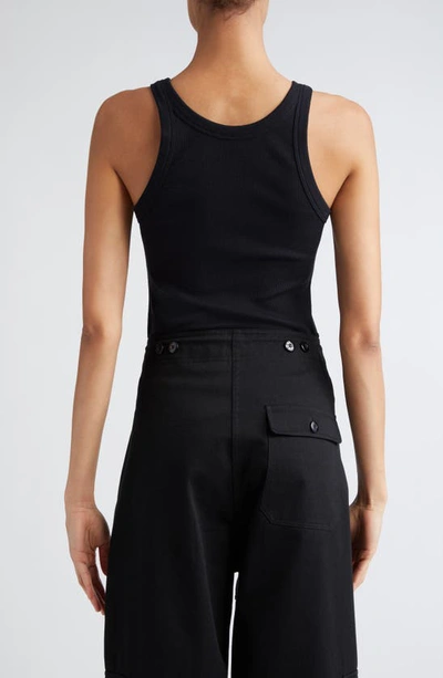 Totême Organic Cotton Blend Rib Tank Top In Black