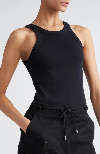 Totême Organic Cotton Blend Rib Tank Top In Black