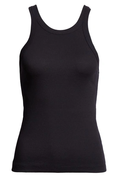 Totême Organic Cotton Blend Rib Tank Top In Black