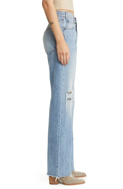 Shop Askk Ny Ripped High Waist Relaxed Straight Leg Jeans In Jackson Hole