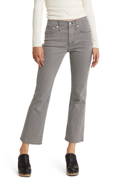 Shop Madewell Kick Out Crop Mid Rise Houndstooth Check Jeans In Spruce
