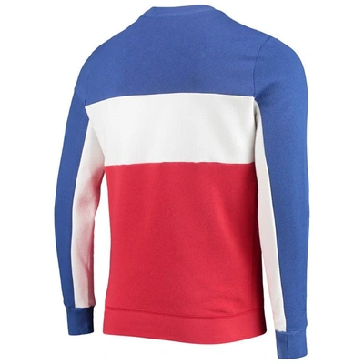 Shop Junk Food Royal/red New England Patriots Color Block Pullover Sweatshirt