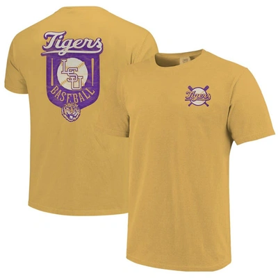 Shop Image One Gold Lsu Tigers Baseball Shield T-shirt