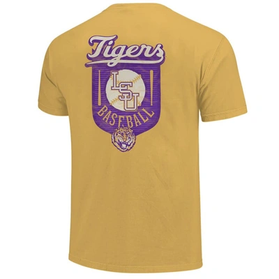 Shop Image One Gold Lsu Tigers Baseball Shield T-shirt