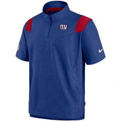 Shop Nike Royal New York Giants Sideline Coaches Short Sleeve Quarter-zip Jacket
