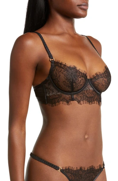 Shop Bluebella Camelia Mesh & Lace Underwire Bra In Black