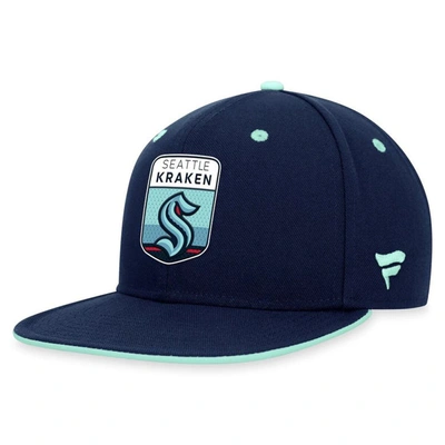 Shop Fanatics Branded  Deep Sea Blue Seattle Kraken 2023 Nhl Draft Snapback Hat In Navy