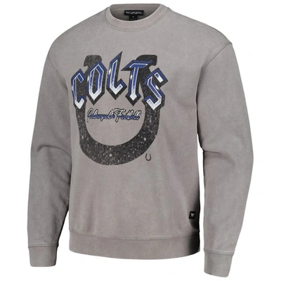 Shop The Wild Collective Unisex  Gray Indianapolis Colts Distressed Pullover Sweatshirt