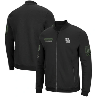 Shop Colosseum Black Houston Cougars Oht Military Appreciation High-speed Bomber Full-zip Jacket