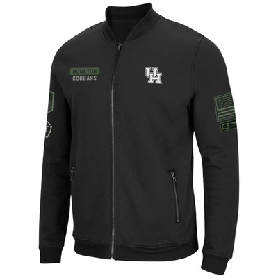 Shop Colosseum Black Houston Cougars Oht Military Appreciation High-speed Bomber Full-zip Jacket