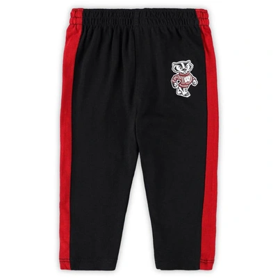 Shop Outerstuff Newborn & Infant Red/black Wisconsin Badgers Little Kicker Long Sleeve Bodysuit & Sweatpants Set