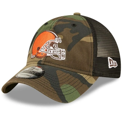 Shop New Era Camo/black Cleveland Browns Basic 9twenty Trucker Snapback Hat