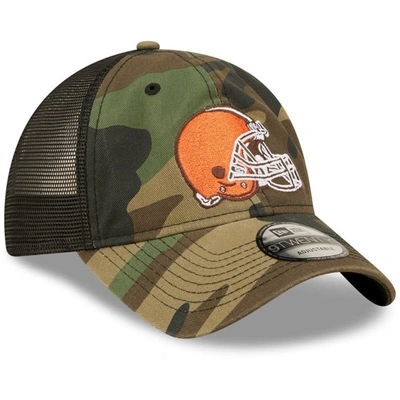 Shop New Era Camo/black Cleveland Browns Basic 9twenty Trucker Snapback Hat