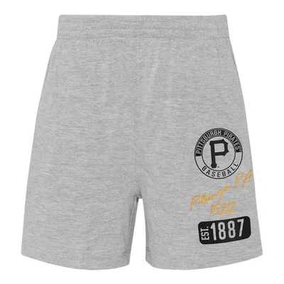 Shop Outerstuff Preschool Pittsburgh Pirates Gold/heather Gray Groundout Baller Raglan T-shirt & Shorts Set
